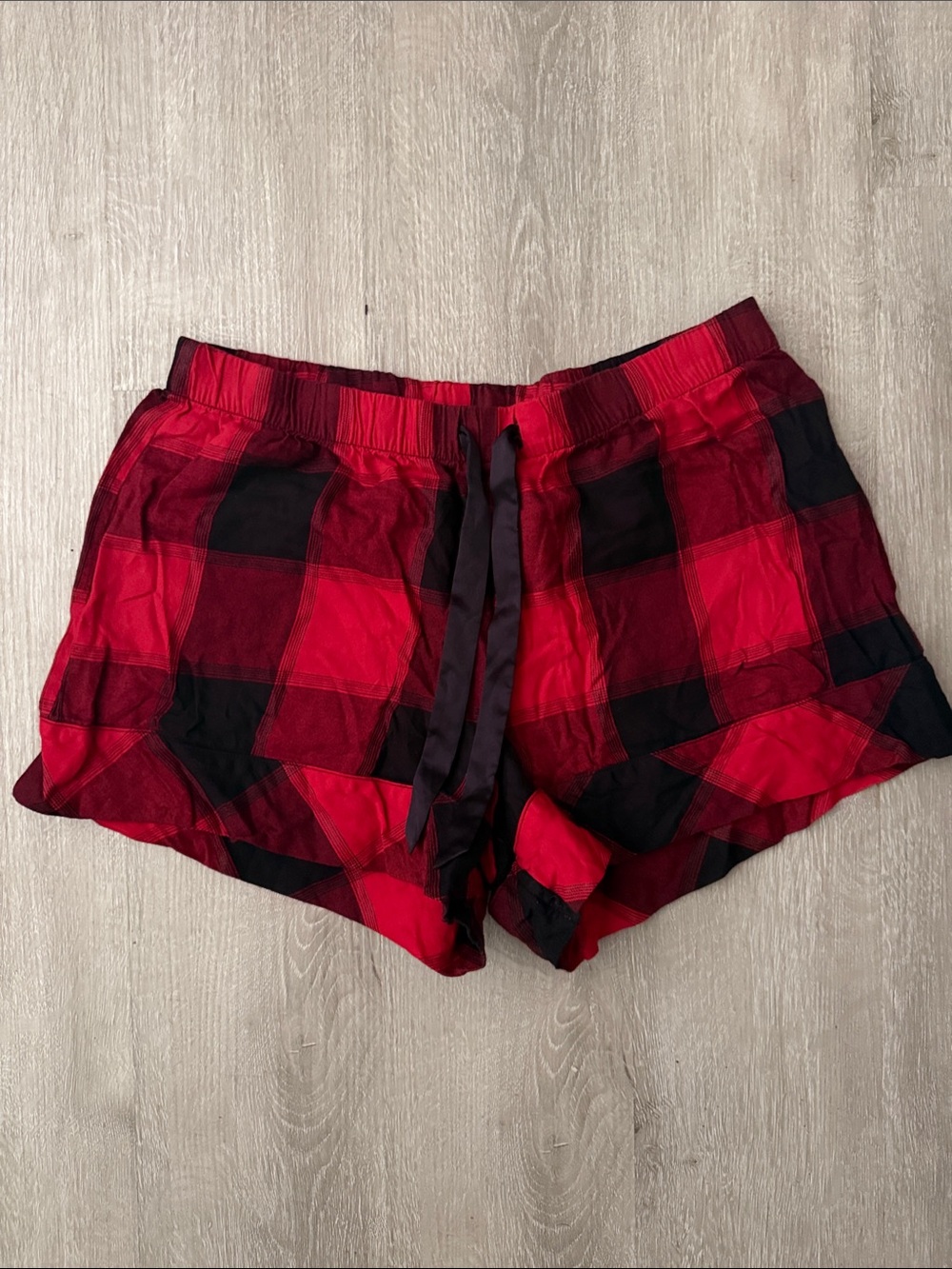 Victoria's Secret Red and Black Plaid Lounge Shorts